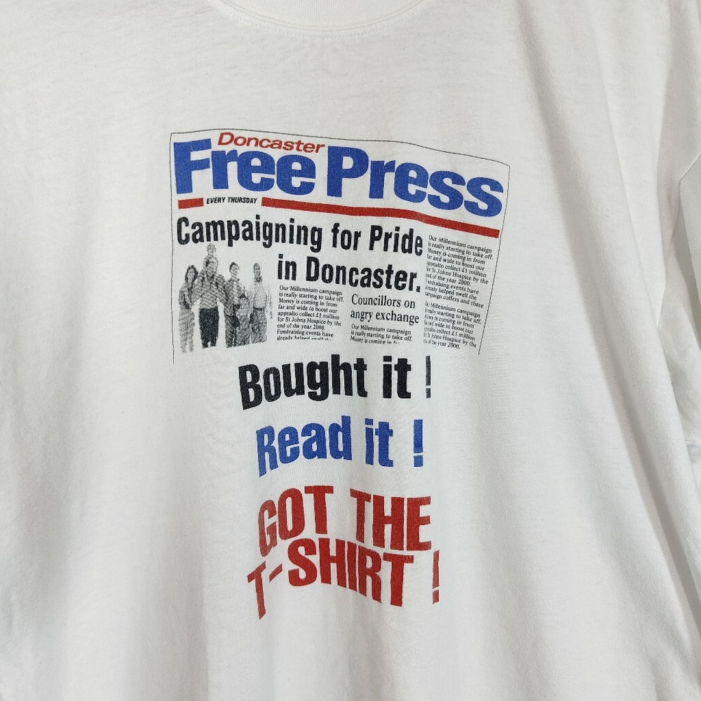 Hanes Top Vintage T-Shirt Size XL Free Press Doncaster Short Sleeve - Picture 3 of 7